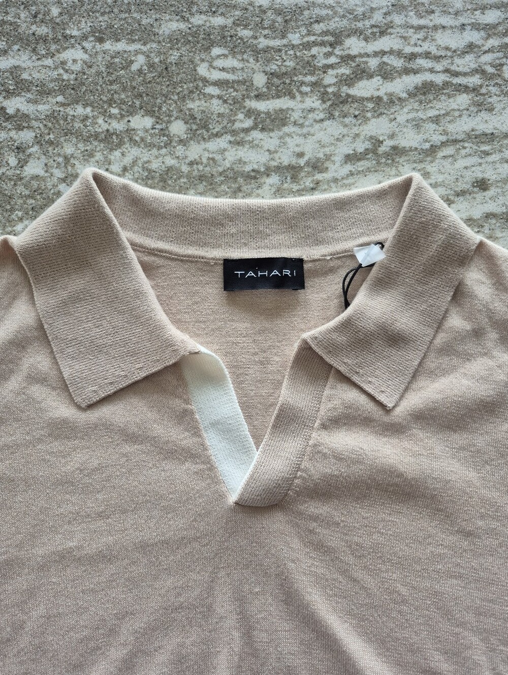TAHARI Men's Johnny Collar Short Sleeve Sweater NEW Size Large